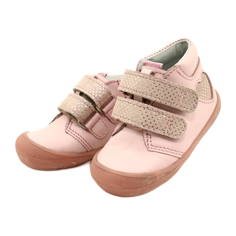 Klettstiefel Mazurek 1341 Pink Glitter Heart rosa 2