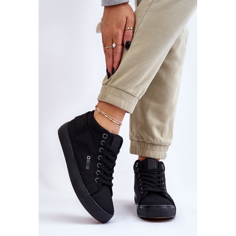 Klassische High-Top-Sneaker für Damen Big Star LL274001 Schwarz 2