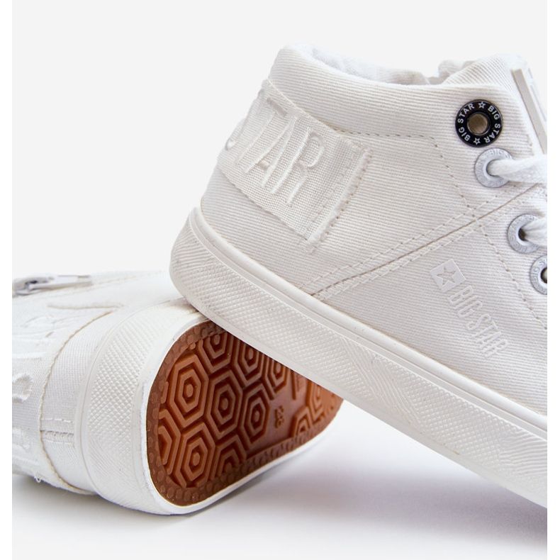 Klassische hohe Kinderturnschuhe Big Star LL374002 Weiß 2