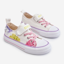 Niedrige Turnschuhe mit Klettverschluss für Kinder Big Star LL374061 Weiß mehrfarbig 1