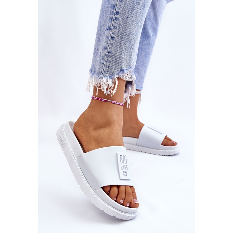 Damen Big Star Hausschuhe LL274428 Weiß 2