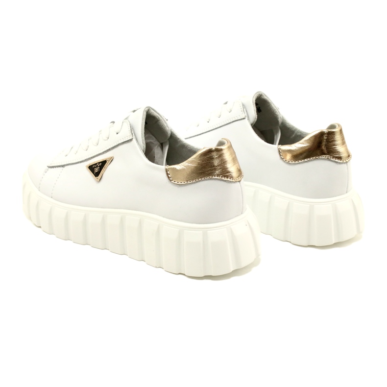Lederturnschuhe Filippo DP4138 weiß golden 6