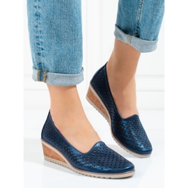 W. Potocki Durchbrochene Damenpumps Potocki marineblau 1