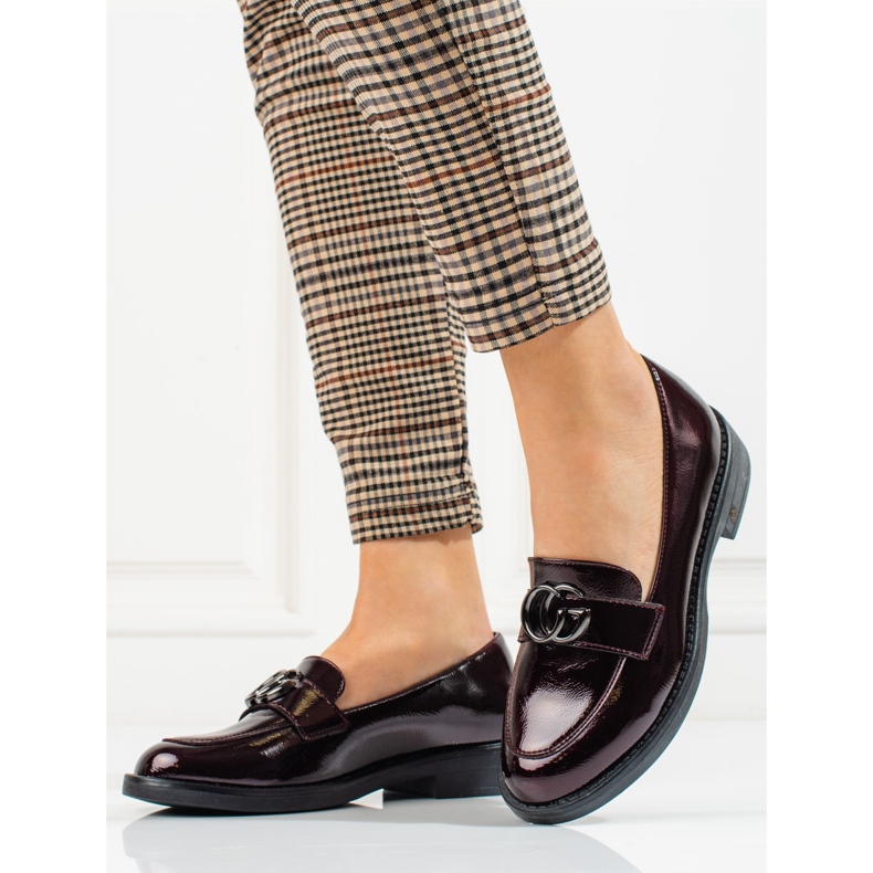 W. Potocki Kastanienbraune Lords für Damen von Potocki mit flachen Absätzen rot 1