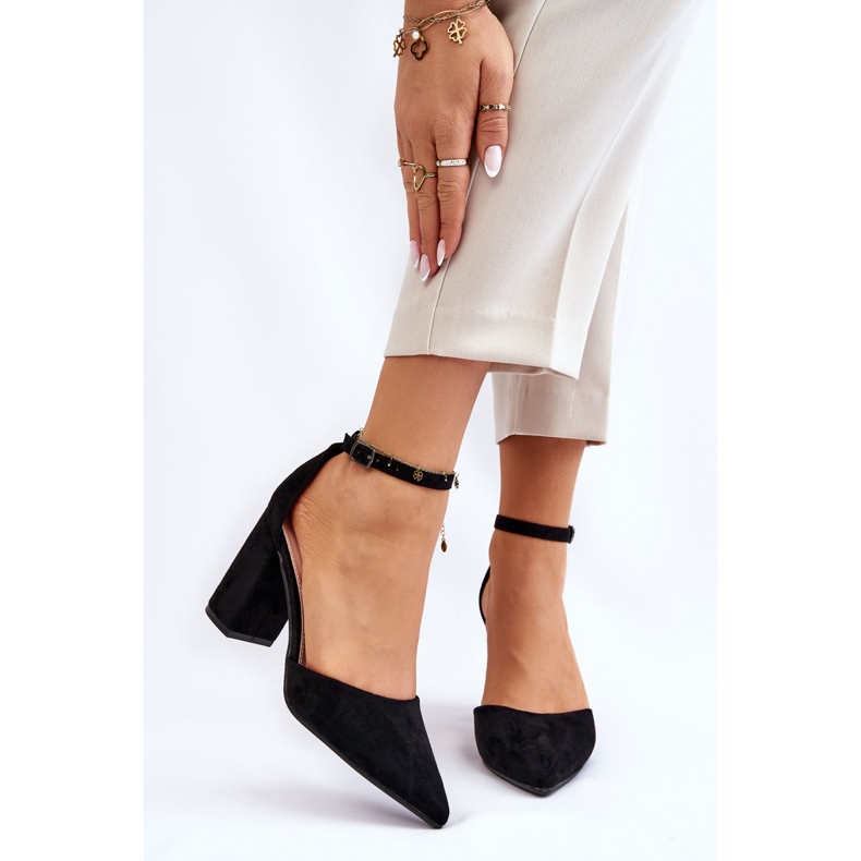 Pumps mit Absatz aus schwarzem Lexie-Wildleder 1