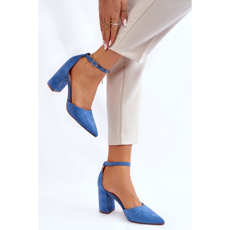 Blaue Lexie Pumps aus Wildleder 2
