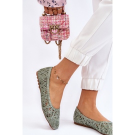 PS1 Durchbrochene modische Ballerinas Grün Thiago 2