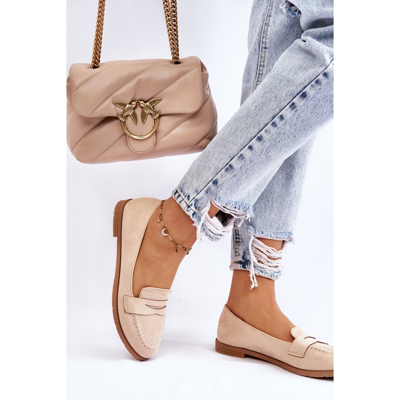 PS1 Bequemer Wildleder-Loafer für Damen Beige Lucca 2