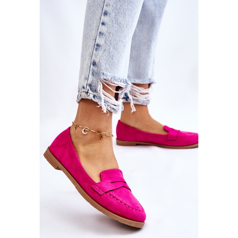 PS1 Bequeme Wildleder-Loafer für Damen Fuchsia Lucca rosa 2