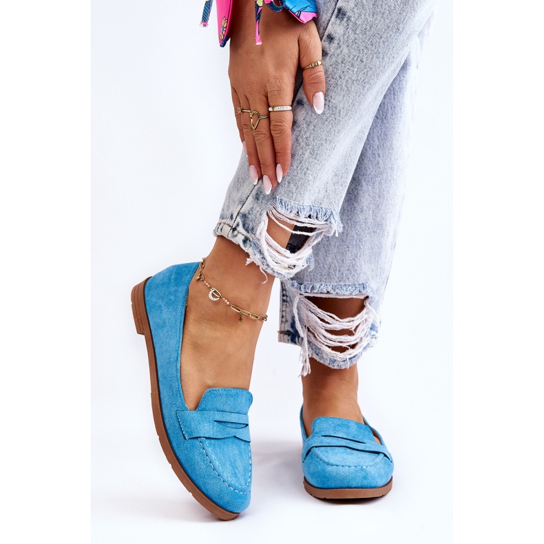 PS1 Bequemer Wildleder-Loafer für Damen Blau Lucca 1