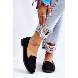 Bequeme Wildleder-Loafer für Damen Schwarz Lucca 1