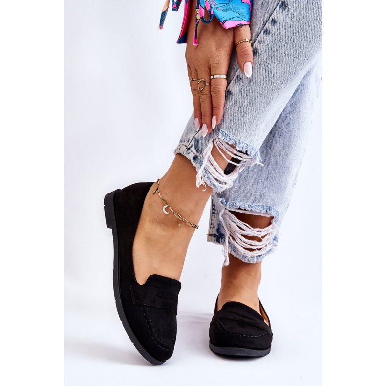 Bequeme Wildleder-Loafer für Damen Schwarz Lucca 1