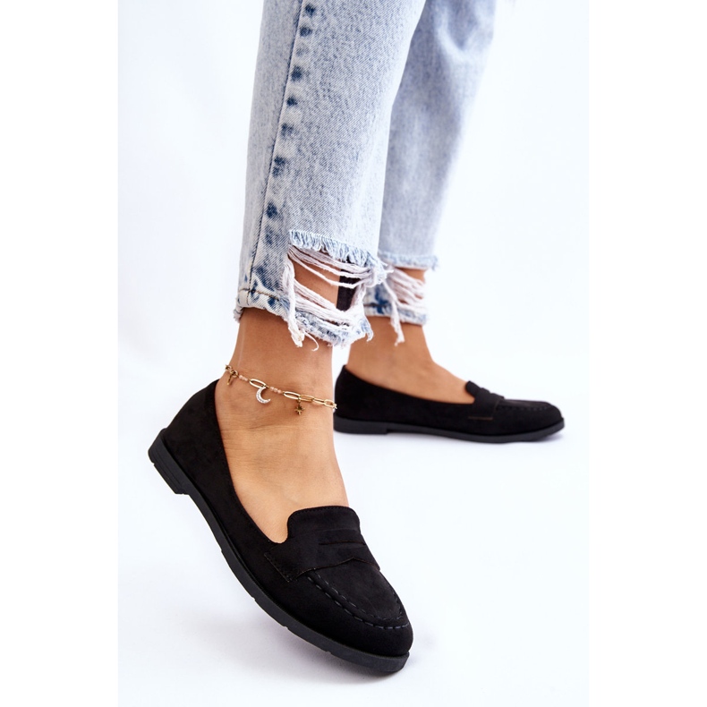 Bequeme Wildleder-Loafer für Damen Schwarz Lucca 2