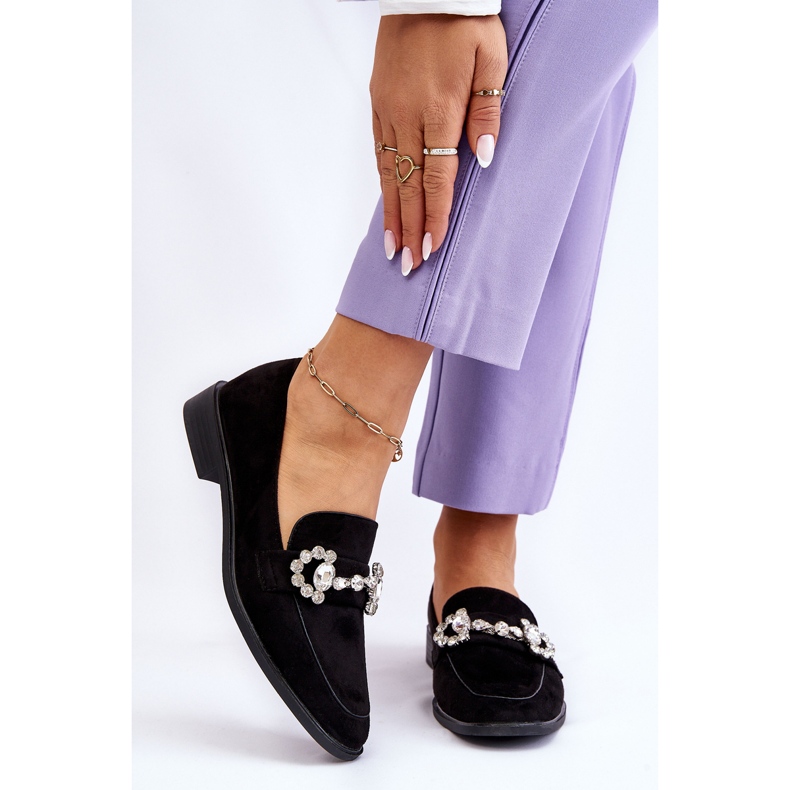 PS1 Eleganter schwarzer Wildleder-Loafer Aliya 1