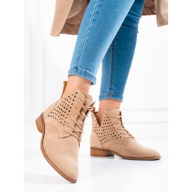 W. Potocki Durchbrochener Damen-Schnürstiefel Potocki beige 2