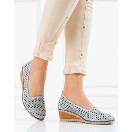 W. Potocki Durchbrochene Damenpumps Potocki grau 1