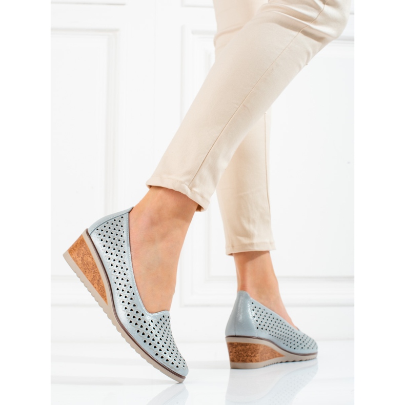 W. Potocki Durchbrochene Damenpumps Potocki grau 2