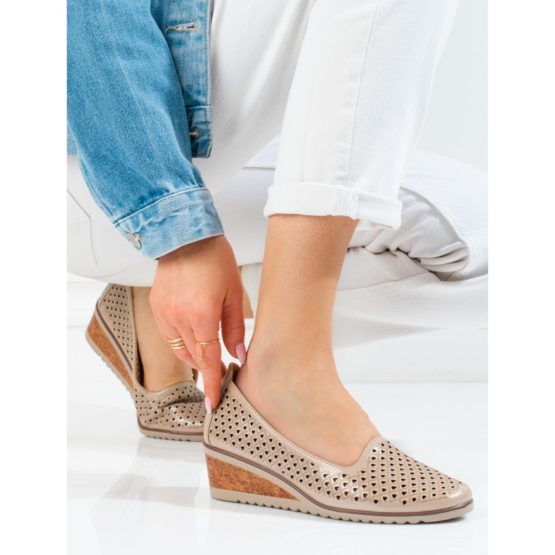 W. Potocki Durchbrochene Damenpumps Potocki beige 2