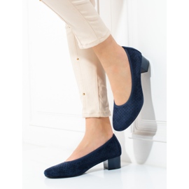 W. Potocki Marineblaue durchbrochene Damenpumps Potocki 1