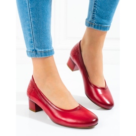 W. Potocki Damenpumps mit niedrigem Absatz Potocki rot 1