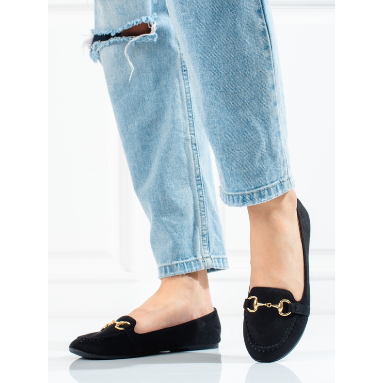 W. Potocki Schwarze Mokassins für Damen von Potocki 1