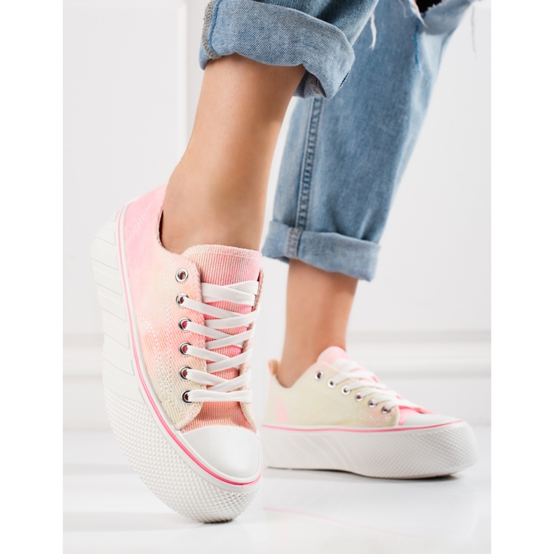 Damen-Sneaker Shelovet aus Cord in Rosa 1