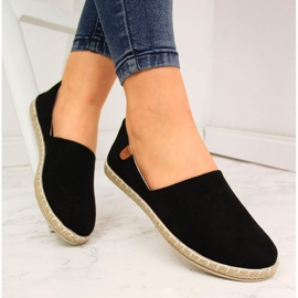 Damen-Espadrilles zum Hineinschlüpfen mit Ausschnitten schwarz NEWS 20TX02-2416 1