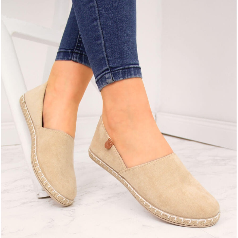 Damen-Espadrilles mit Cut-out beige Wildleder NEWS 20TX02-2416 1