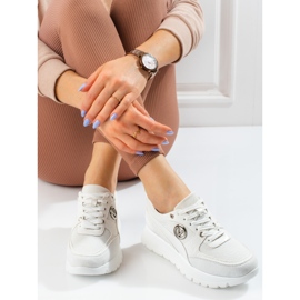 Vinceza Damen Sportschuhe auf der Plattform weiß 1