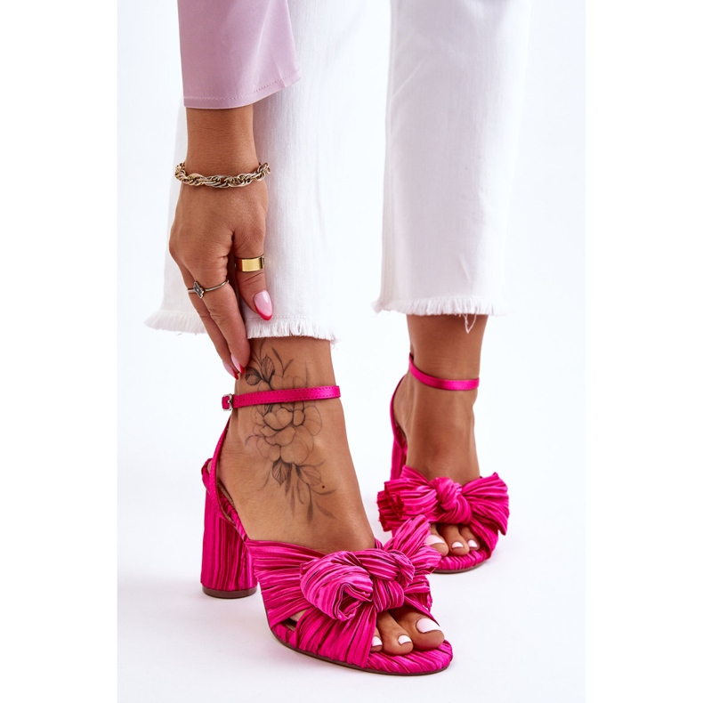 Modische Sandalen mit hohen Bögen Fuchsia rosa 1
