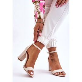 PS1 Klassische Wildleder Amina hellbeige Absatzsandalen braun 2