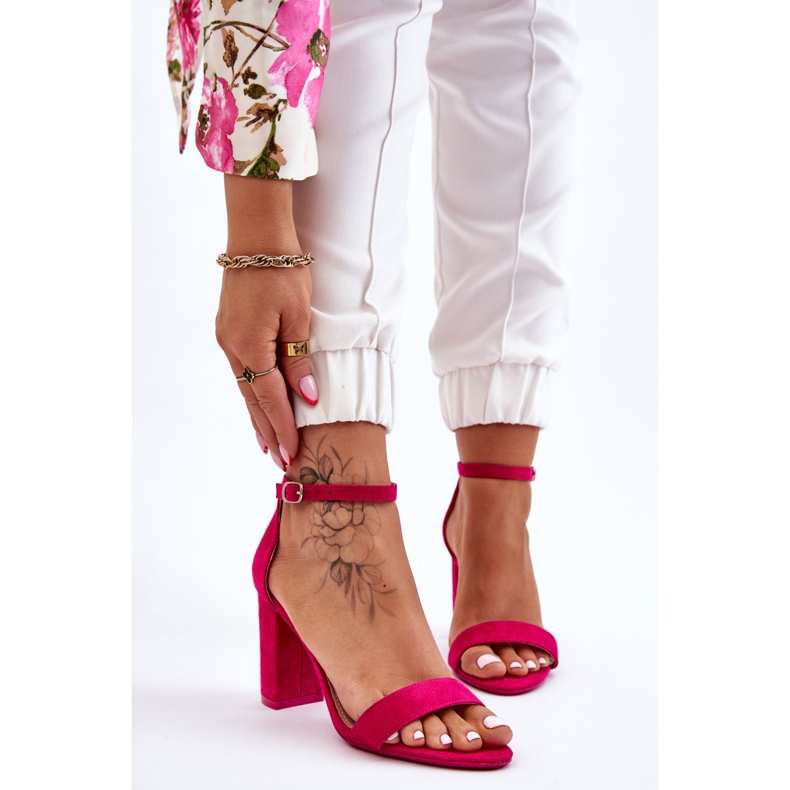PS1 Amina's Classic Suede Fuchsia Heel Sandaletten rosa 1