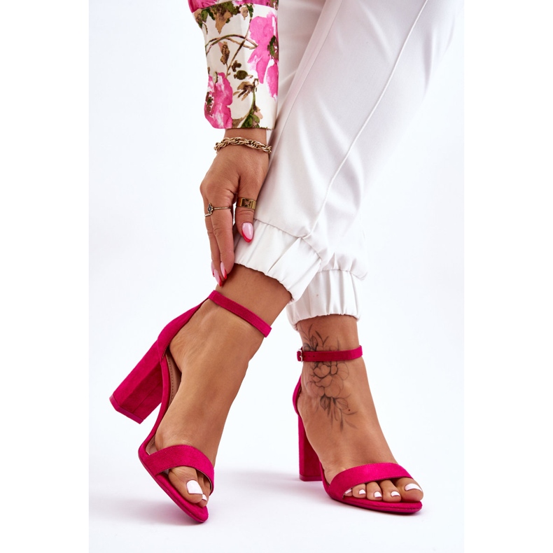 PS1 Amina's Classic Suede Fuchsia Heel Sandaletten rosa 2