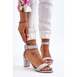 PS1 Glänzende Sandalen auf High Heels Silber Maxim silber- 1