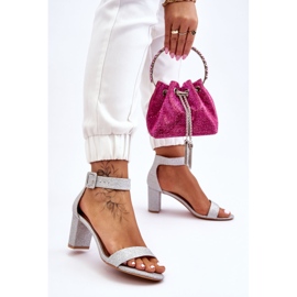 PS1 Glänzende Sandalen auf High Heels Silber Maxim silber- 2