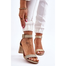 PS1 Glänzende goldene Maxim Heels Sandalen 1
