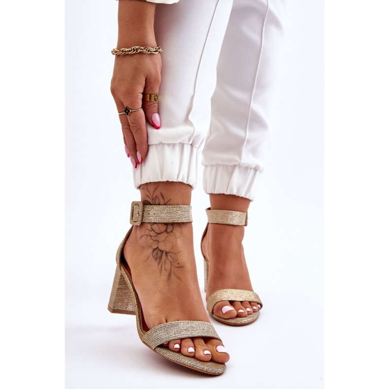 PS1 Glänzende goldene Maxim Heels Sandalen 1