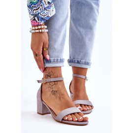 PS1 Graue Quincy Wildledersandalen mit niedrigem Absatz 1