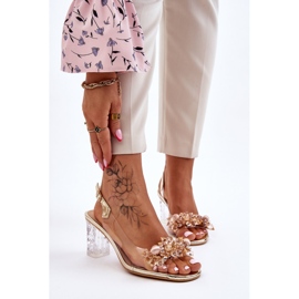 S.Barski Modische Sandalen mit goldenen Terrance-Perlen 1