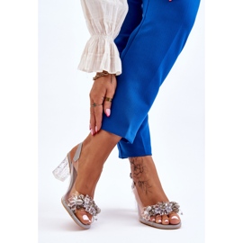 S.Barski Modische Sandalen mit grauen Terrassenperlen 2