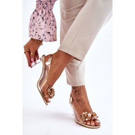 S.Barski Elegante transparente Sandalen mit goldener Lilah-Dekoration 2