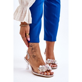 S.Barski Elegante transparente Sandalen mit silberner Lilah-Dekoration silber- 1