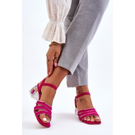 S.Barski Fuchsia Callan Wildledersandalen mit Kristallen rosa 2