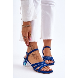 S.Barski Blaue Callan Crystal Wildledersandalen 1