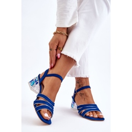 S.Barski Blaue Callan Crystal Wildledersandalen 2