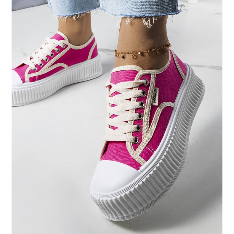 PA1 Dunkelrosa Sneaker mit Plateau von Connie 1