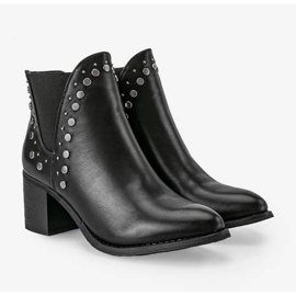 PA1 Schwarze Stiefel mit Absatz und Strass von Louisa 1