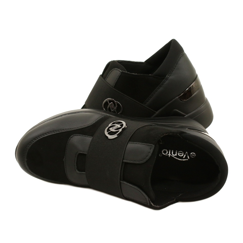 Schlupfschuhe Keil Turnschuhe Evento 23SP35-5320 Schwarz 5