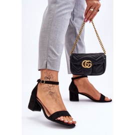 PS1 Schwarze Quincy Wildledersandalen mit niedrigem Absatz 2