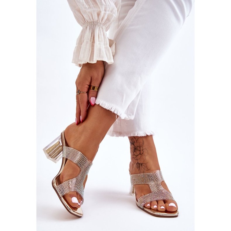 S.Barski Gold Jaxen Sandaletten mit Strass golden 2